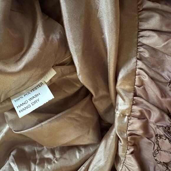 Brown Ombré Bubble Skirt Y2K Celui Side Zipper Silky Medium 80s Punk Fall Indie - Picture 7 of 7